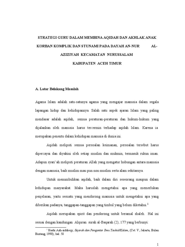 Contoh Proposal Skripsi Pai