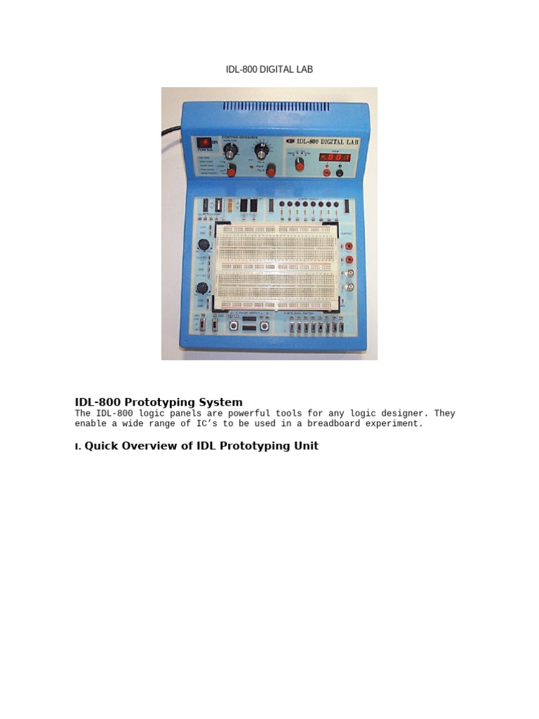 IDL-800 Prototyping System Overview | PDF | Electronic Engineering ...