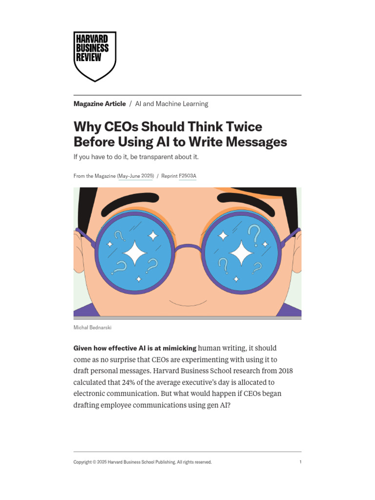 CEOs Caution Using AI for Messaging PDF