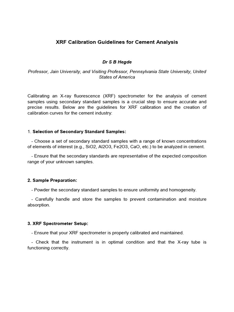 XRF Calibration 1699785309 | PDF | Calibration | Analytical Chemistry