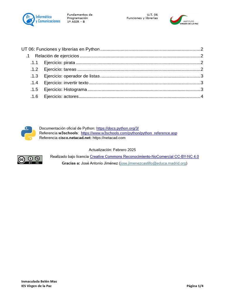 FPROG UT06 02 Funciones | PDF | Python (lenguaje de programación ...