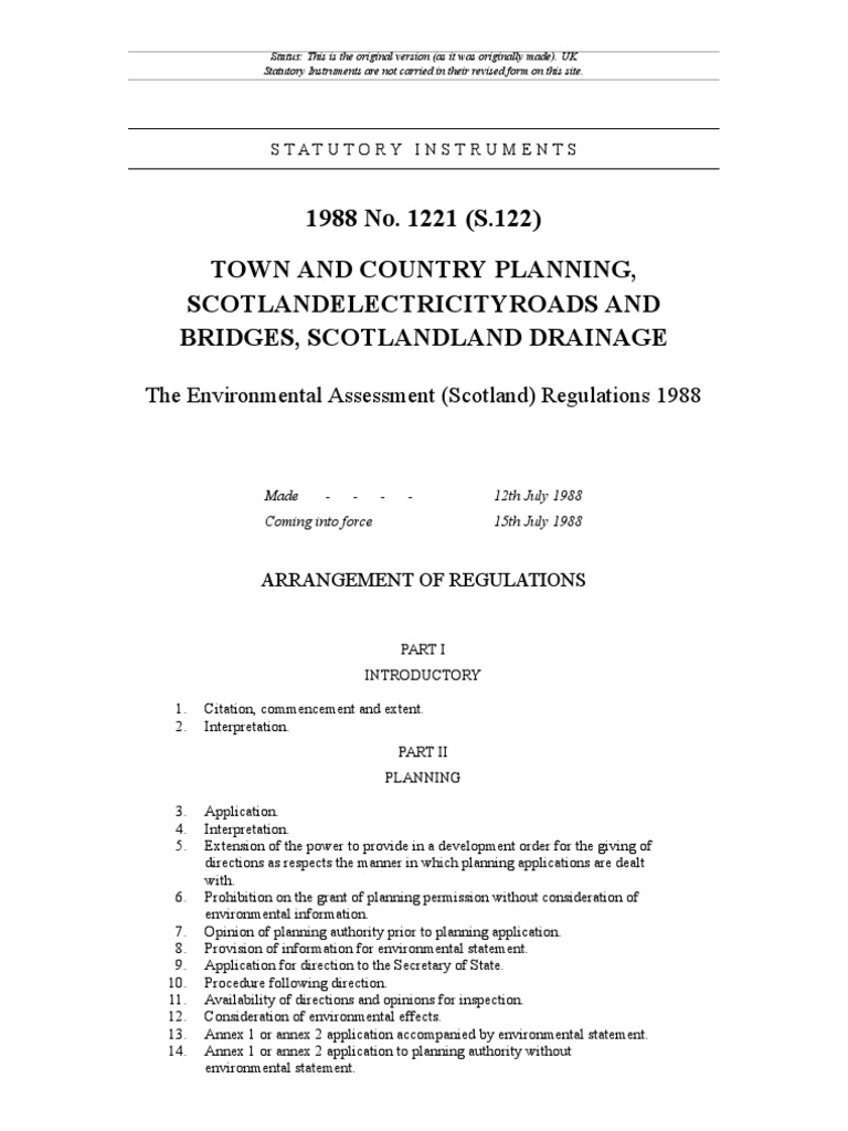 Scottish Government 88. The Environmental Assessment Scotland