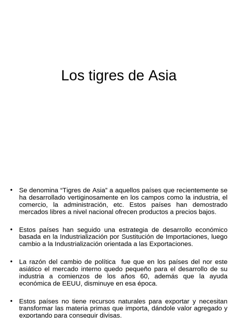 Los Tigres de Asia | PDF | Cuatro tigres asiáticos | Economias