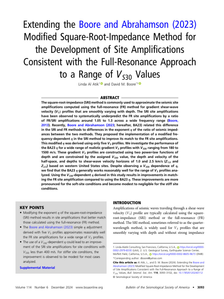 Extending The Boore and Abrahamson (2023) | PDF | Seismology | Standard ...