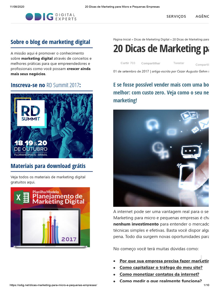 Dicas de Marketing para Pequenas Empresas | PDF | Marketing | Internet