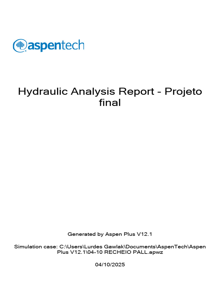 Hydraulic Analysis Report - Projeto Final | PDF | Liquids | Density