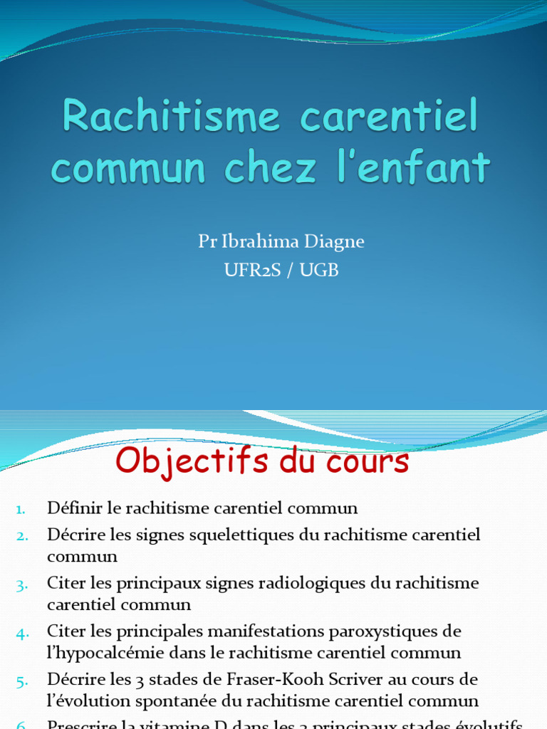 Rachitisme carentiel : signes et traitements | PDF | Vitamine D