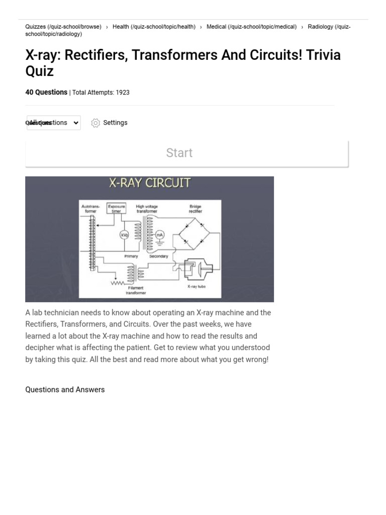 X-ray Machine Quiz on Rectifiers & Circuits | PDF | Rectifier | Vacuum Tube