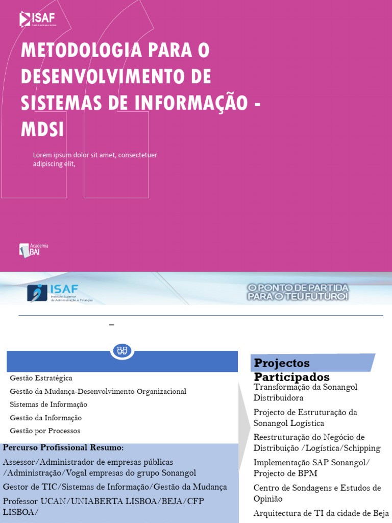Mdsi Aula 0 07 10 25 1 | PDF | Sistema de informação | Metodologia
