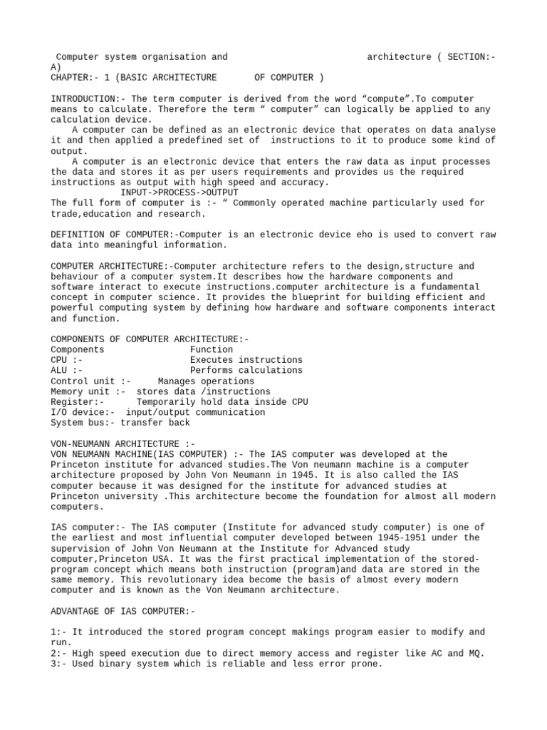 Computer Architecture Basics Explained | PDF | Central Processing Unit ...