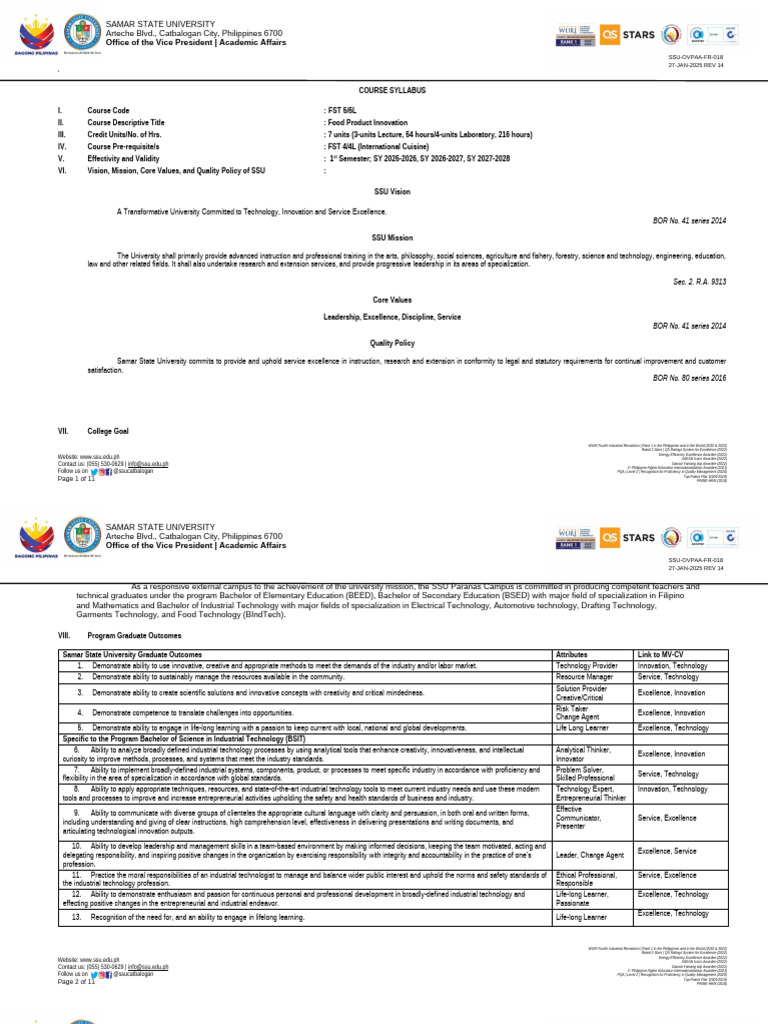 FST 5 New Syllabus 2025 2027 | PDF | Innovation | Perception