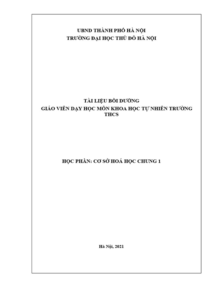 KHTN 2.1 - Cơ Sở Hoá Học Chung 1 | PDF