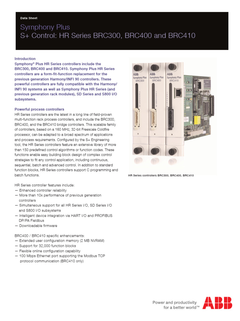 Symphony Plus HR Series Controllers Data Sheet | PDF | International ...