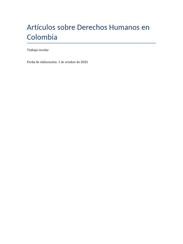 Derechos Humanos y Alimentación en Colombia | PDF | Colombia | Naciones ...