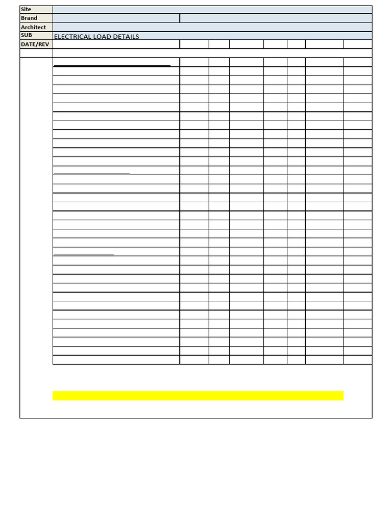 Electrical Load Sheet - AGTL | PDF | Power (Physics)