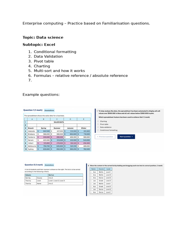 Enterprise Computing Practice Exam Guide | PDF