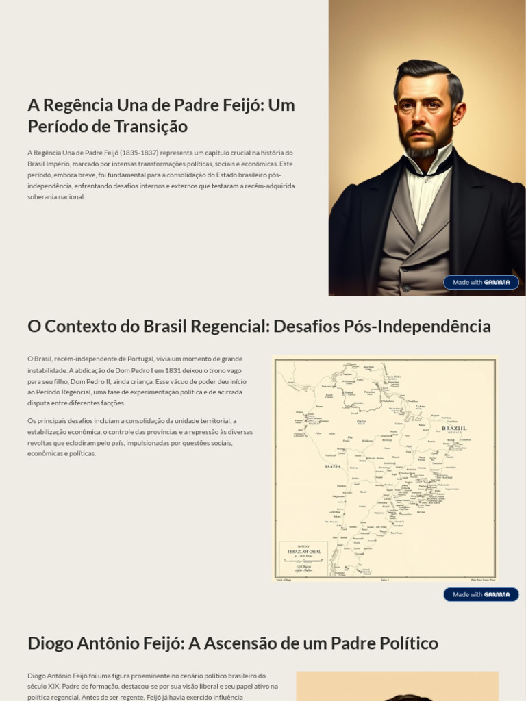 Regência Una de Feijó: Desafios e Legado | PDF | Brasil