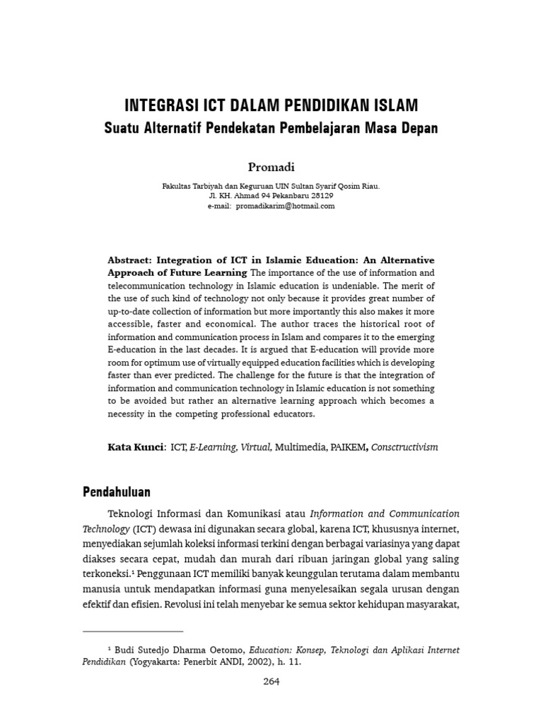 157322 ID Integrasi Ict Dalam Pendidikan Islam Sua | PDF