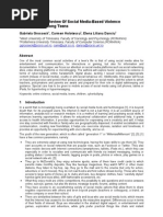 Violence 2.0: A Review Of Social Media-Based Violence Experiences Among Teens