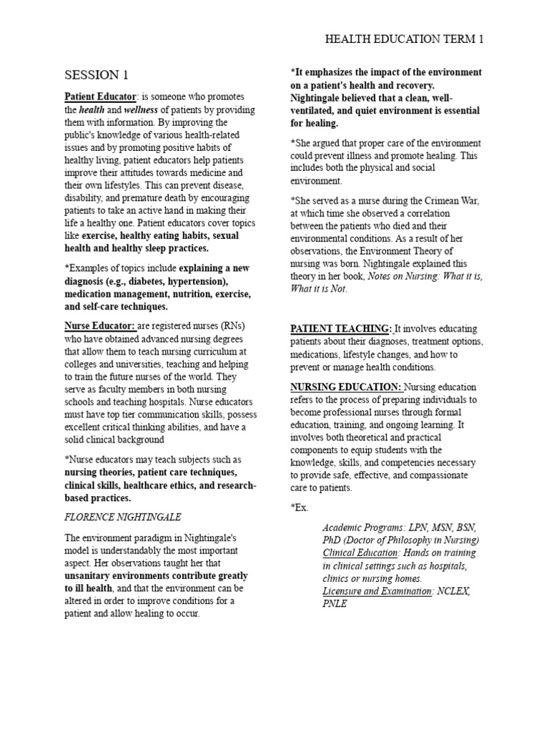 Session 1 6 Health Education | PDF | Electronic Health Record | Learning