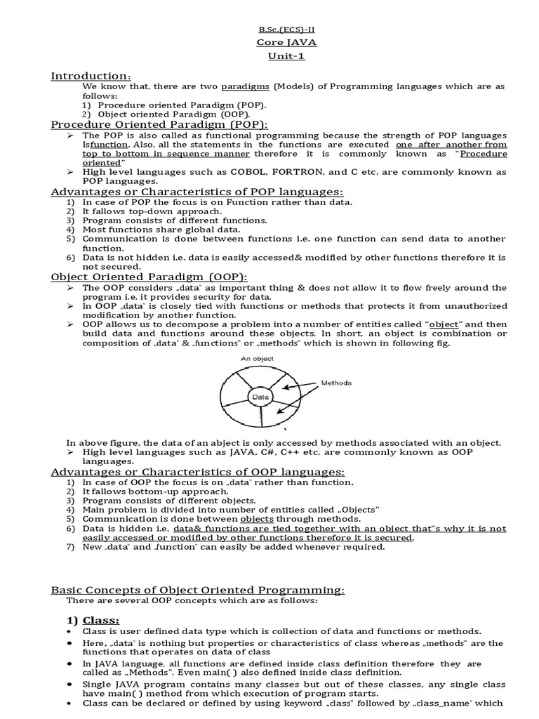 Core Concepts of Java Programming | PDF | Class (Computer Programming ...