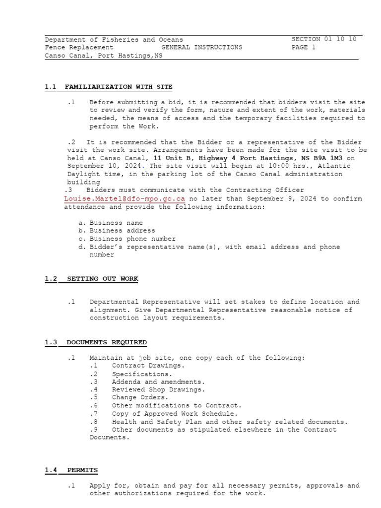 Canso Canal Fence Replacement Guide | PDF | Occupational Safety And ...
