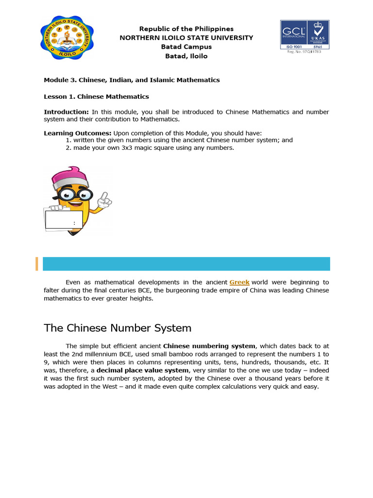Chinese Mathematics: History & Concepts | PDF | Numbers | Pi