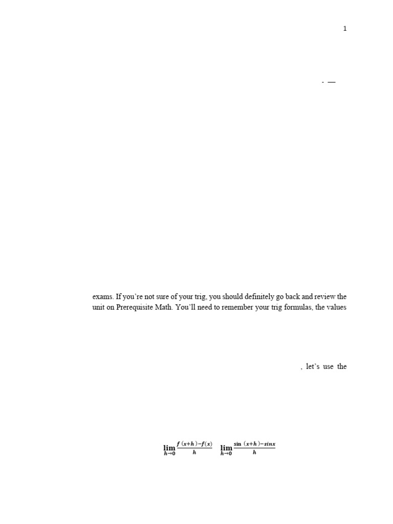 Basic Differentiation II Guide | PDF | Trigonometry | Tangent