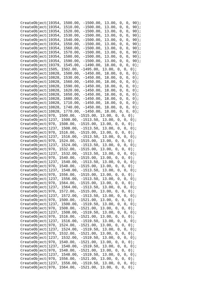 Object Creation Script for Coordinates | PDF