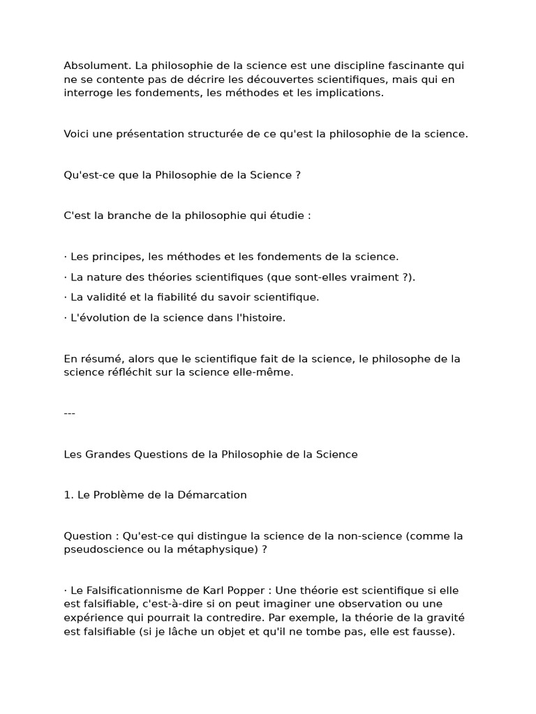 Introduction à la Philosophie de la Science | PDF | Science ...