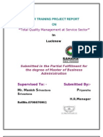 TQM Project Report on Service Sector