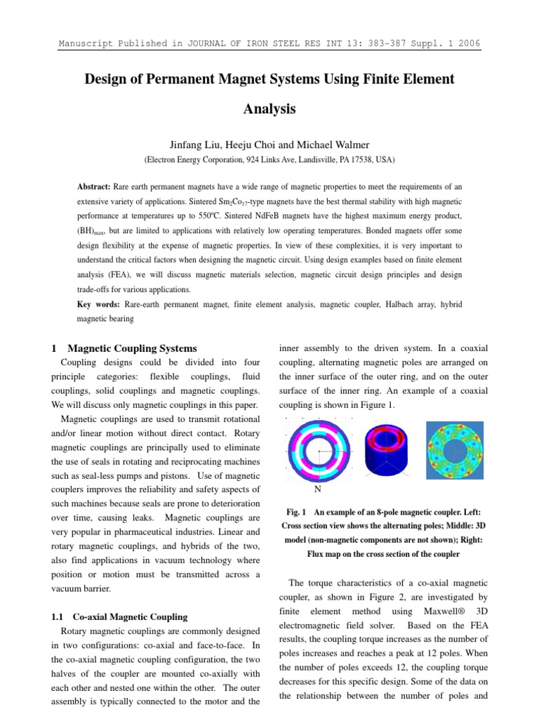 Design of Permanent Magnet Systems Using Finite Element Analysis | PDF ...