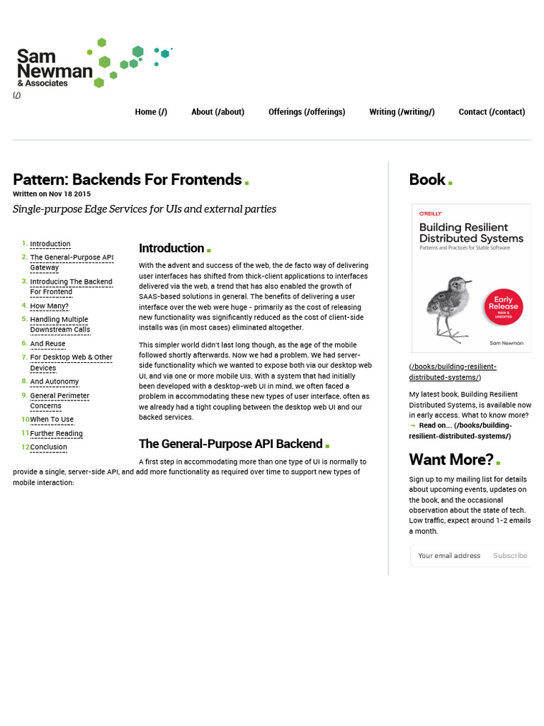 Understanding Backend For Frontend | PDF | Client–Server Model | Computing