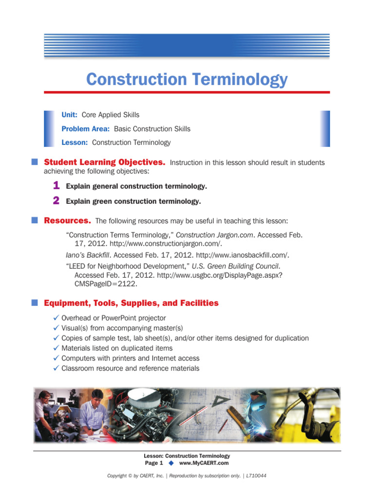 Essential Construction Terminology Guide | PDF | Efficient Energy Use ...