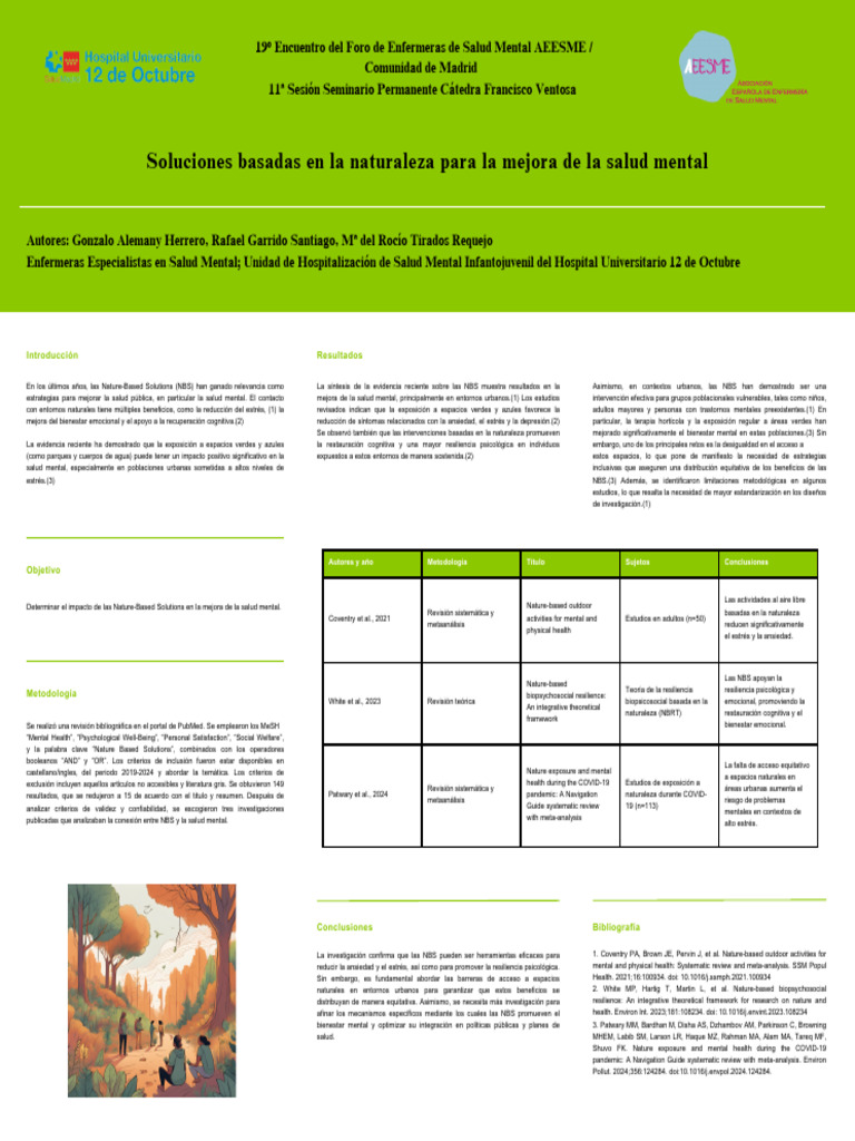 Beneficios de las Soluciones Basadas en Naturaleza | PDF | Salud mental ...