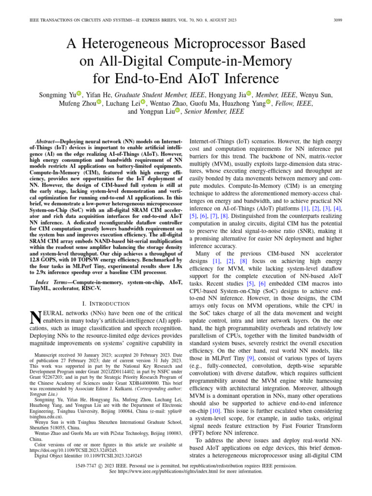A Heterogeneous Microprocessor Based On All-Digital Compute-In-Memory ...