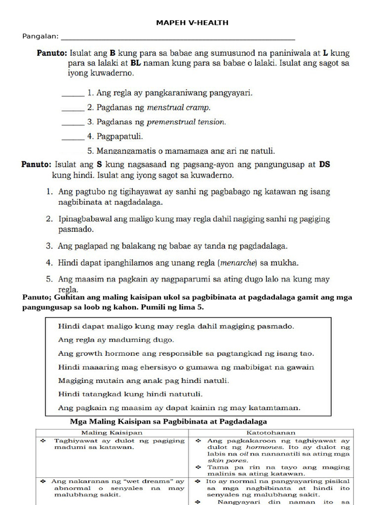 Mapeh V | PDF