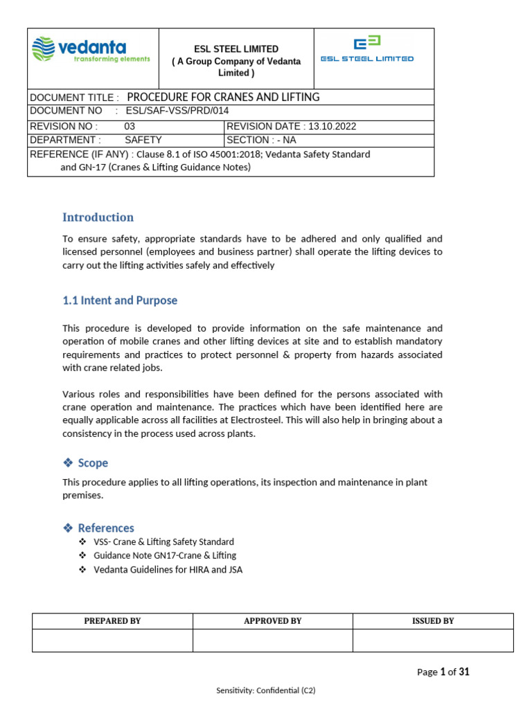 Crane Safety and Lifting Procedure | PDF | Crane (Machine ...