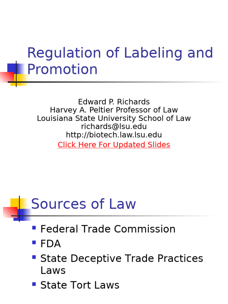 Drug Labeling and Promotion Regulations | PDF | Food And Drug ...