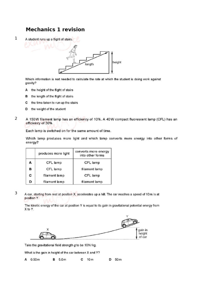 Mechanics 1 Revision | PDF