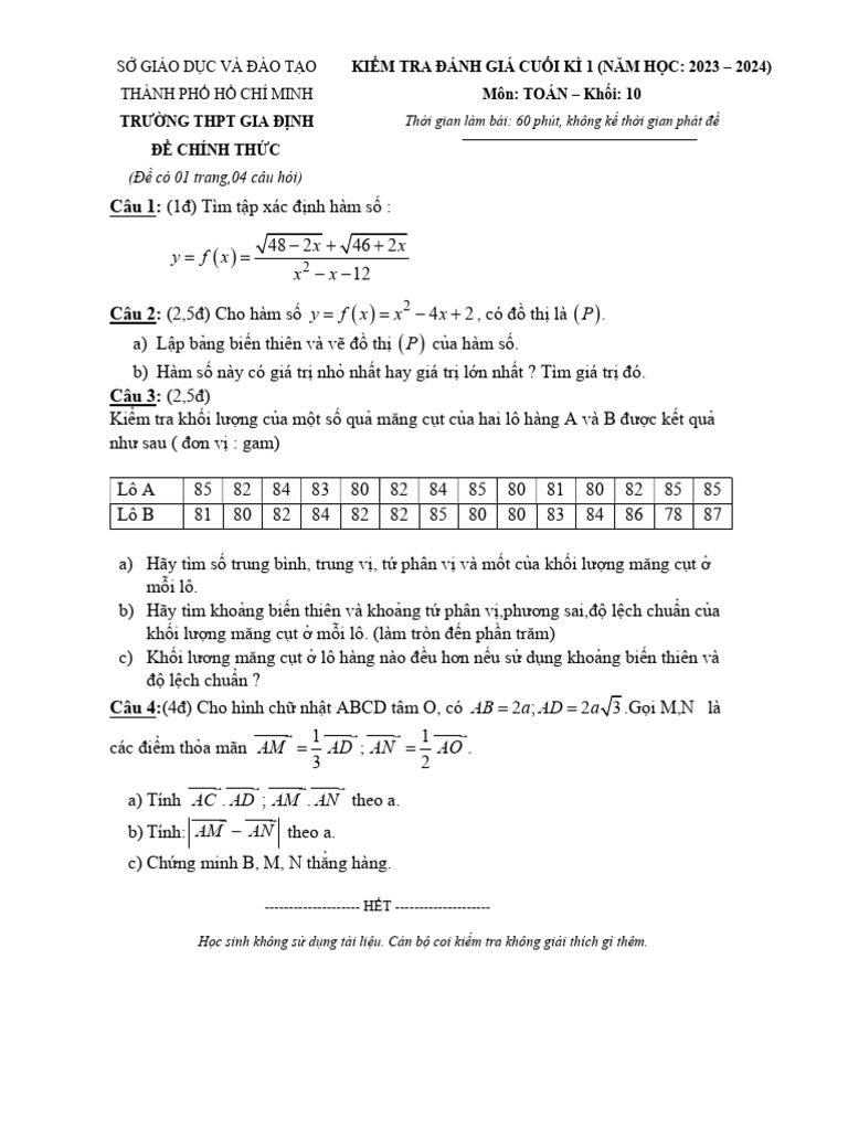 Toan10 GiaDinh Deda Dacta Tlvkhoa - GD@HCM - Edu.v | PDF