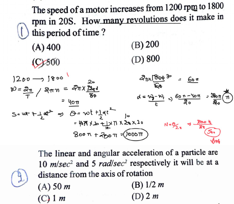 Angular Motion Problems and Solutions | PDF | Rotation Around A Fixed ...