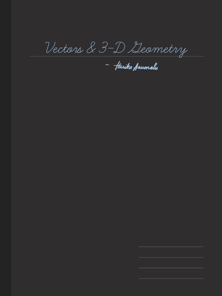 Vectors & 3D Geometry | PDF