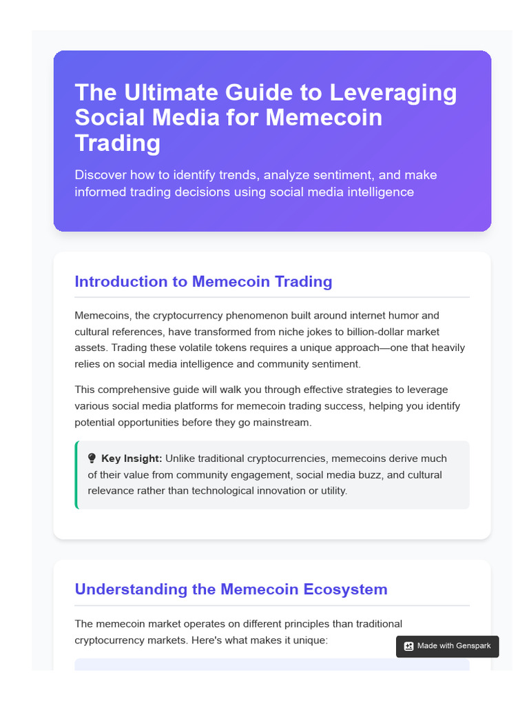 Leveraging Social Media For Memecoin Trading | PDF | Social Media | Popular  Culture & Media Studies