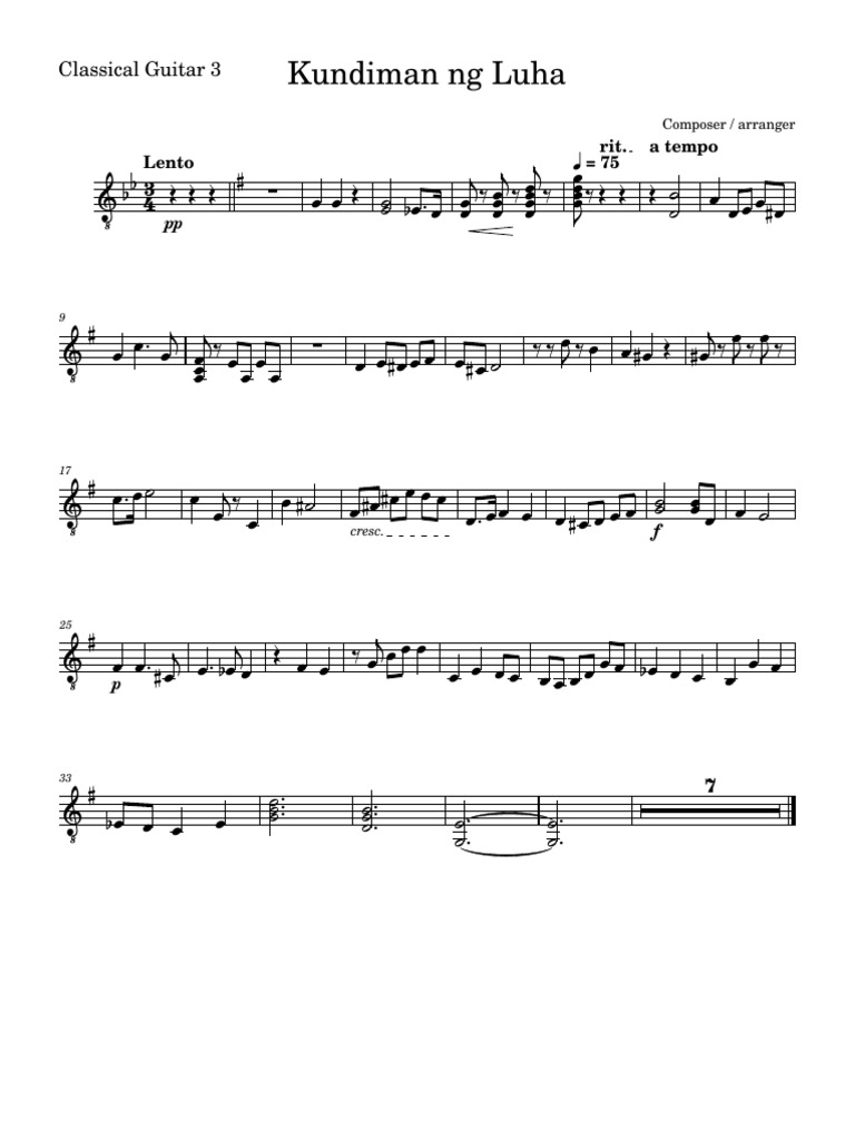 Kundiman NG Tears-Classical Guitar 3 | PDF