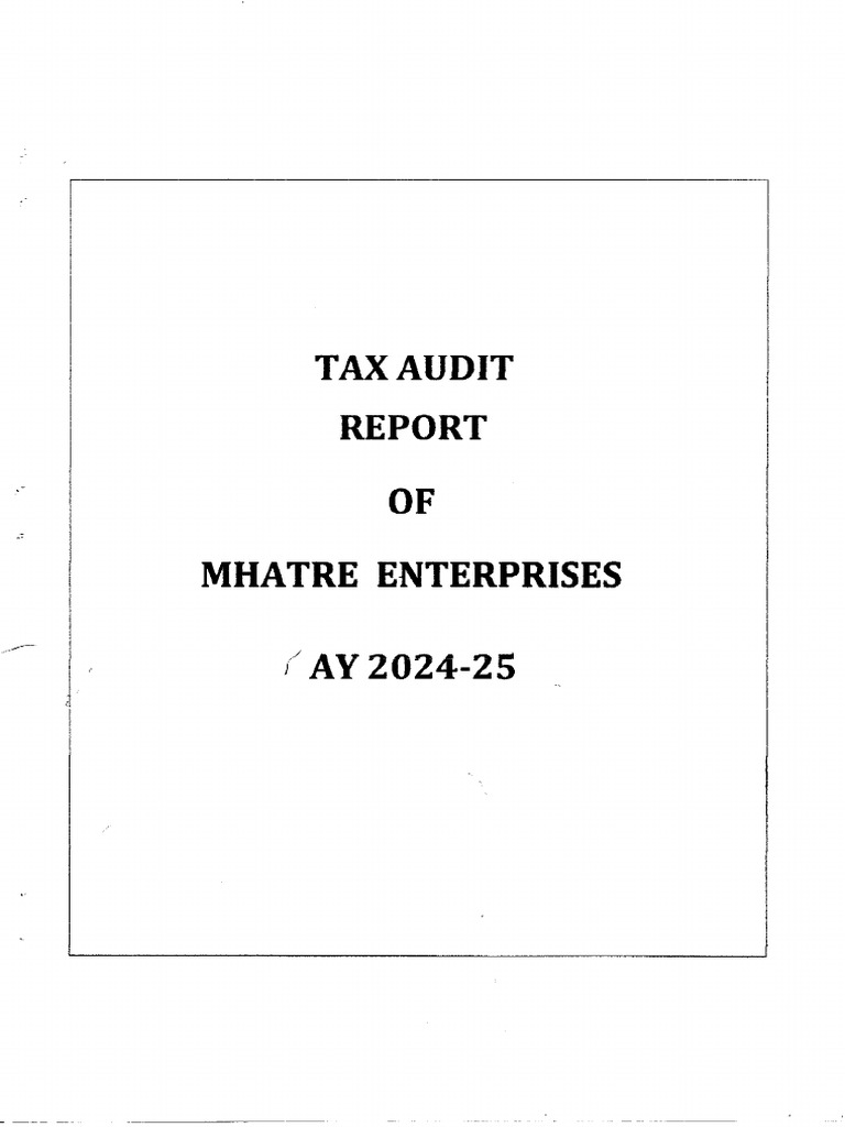 24-25-Tax Audit Report of Mhatre Ent - 2024-25. | PDF
