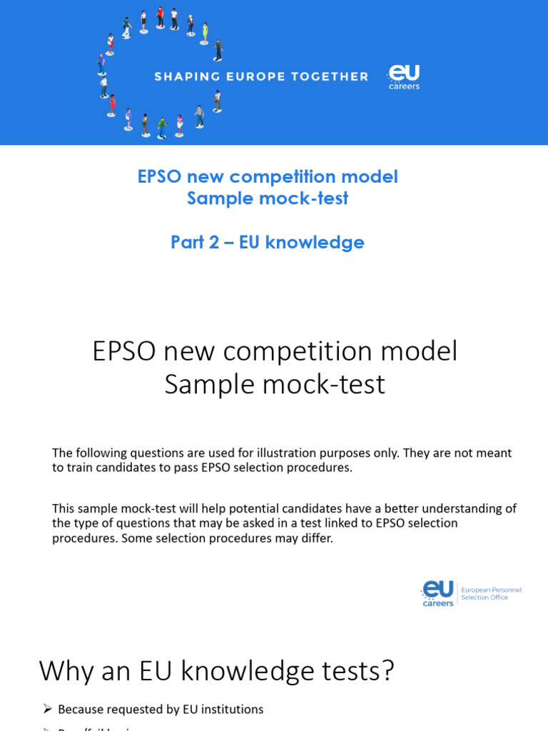 EPSO EU Knowledge Mock Test Guide | PDF | European Union | Climate Change
