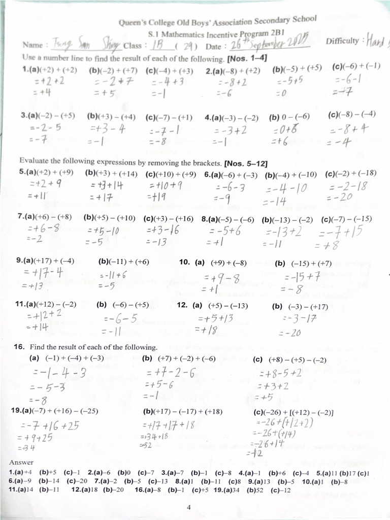 Math Homework | PDF
