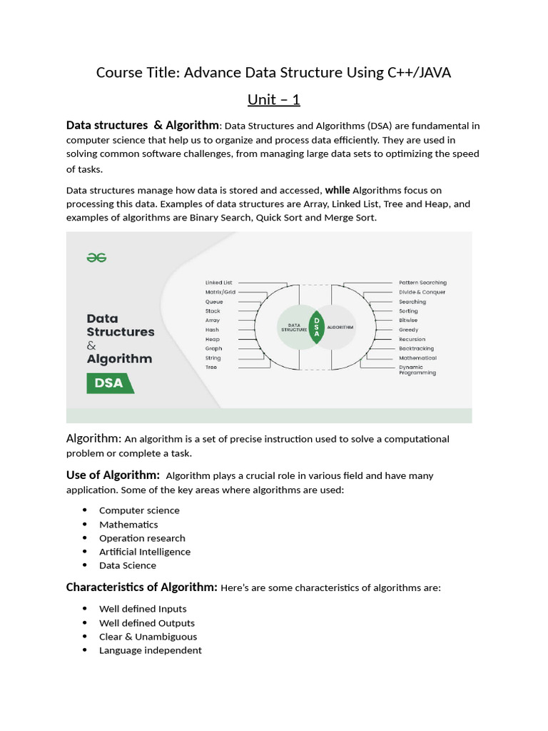 Advanced Data Structures & Algorithms Guide | PDF | Time Complexity ...