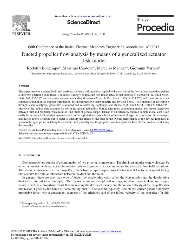 Ducted Propeller Flow Analysis Model | PDF | Propeller | Mechanical ...